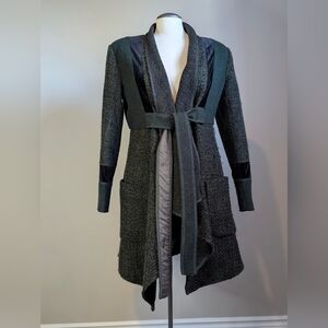 Boo Radley Green Wool Velvet Opera Coat Jacket Unique Witchy 8  Medium